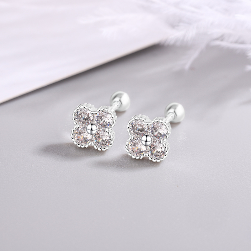 Body Jewelry Diamond - 925 Sterling Silver Four Round Zircon