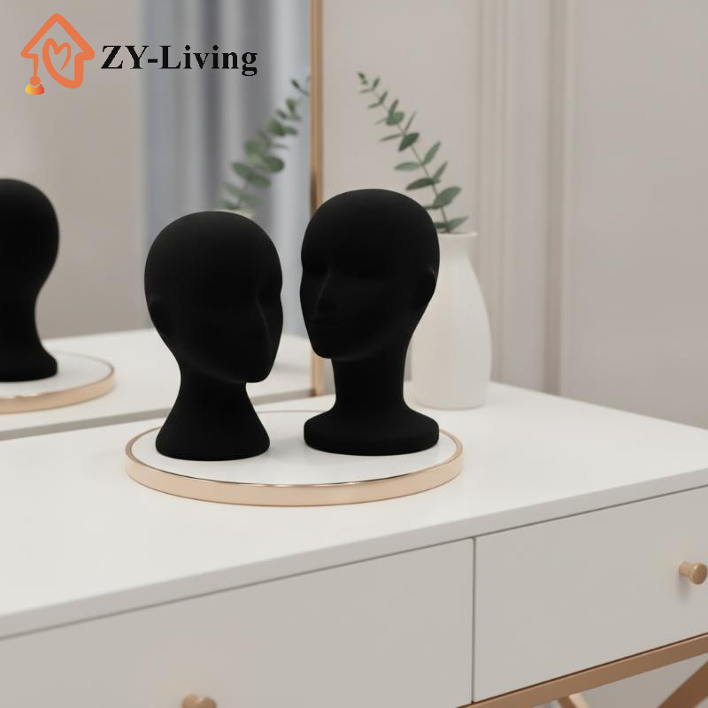 Body Jewelry Shop - Black Velvet Mannequin Head 52cm Circumference