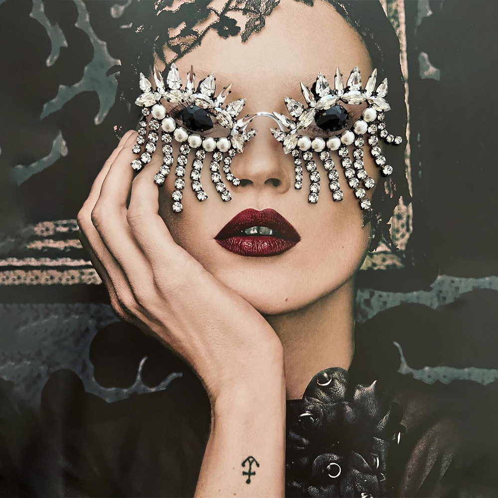 Body Jewelry Helix - Stonefans Tassel Glasses Frame for Women