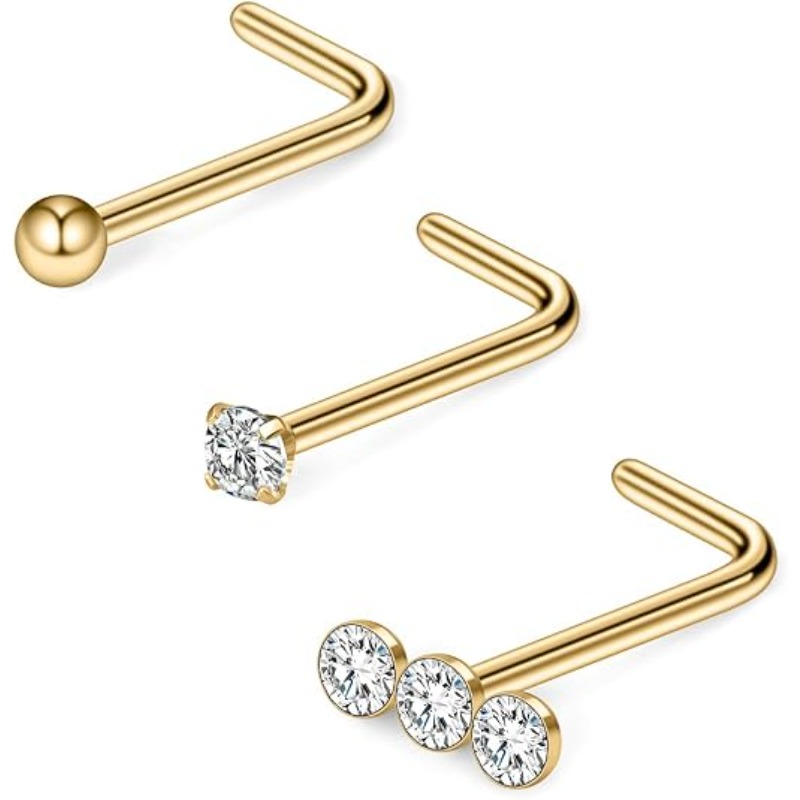3PCS 20G Surgical Steel Triple - đánh giá và giá Body Jewelry Diamond