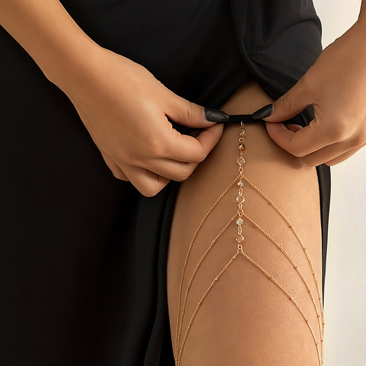 Boho Elastic Band Crystal Leg  - đánh giá và giá Body Jewelry Helix