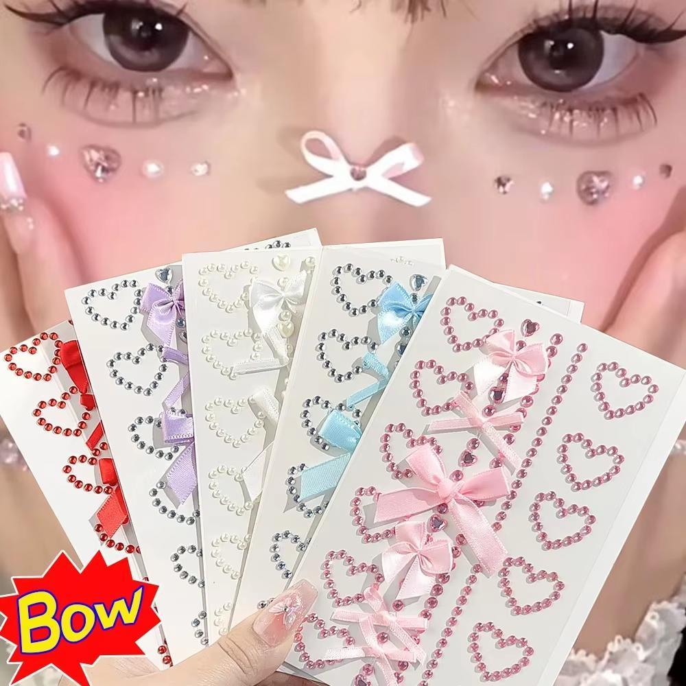 1 Sheet Red Ribbon Bow Sparkly - đánh giá và giá Body Jewelry Diamond