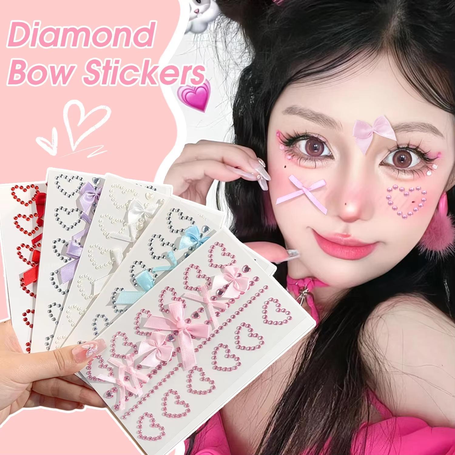 1 Sheet Red Ribbon Bow Sparkly - đánh giá và giá Body Jewelry Diamond