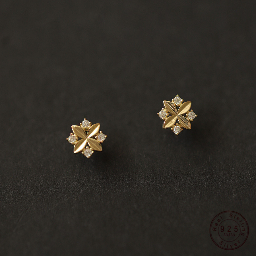 S925 Nữ Bạc Mạ Vàng 14K Bông T - đánh giá và giá Body Jewelry Diamond