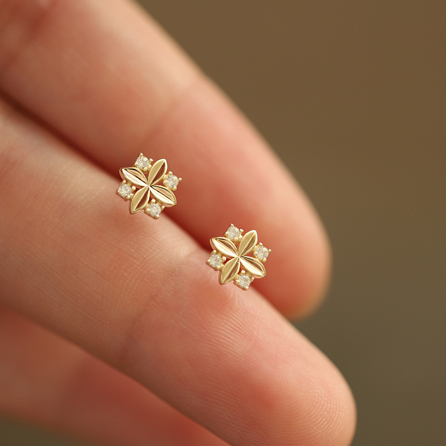 S925 Nữ Bạc Mạ Vàng 14K Bông T - đánh giá và giá Body Jewelry Diamond