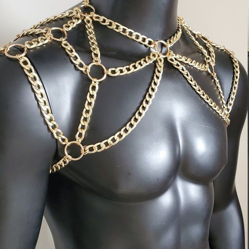 Punk Men Shoulder Body Chain B - đánh giá và giá Body Jewelry Necklace