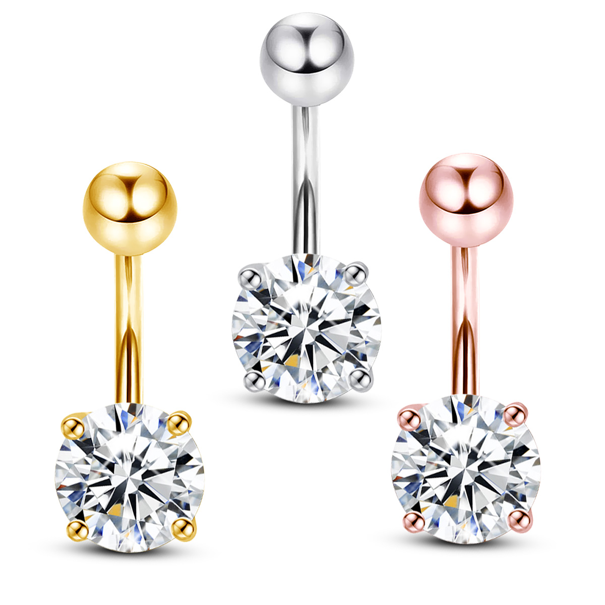 Moissanite Navel Nail Piercing - đánh giá và giá Body Jewelry Real Gold