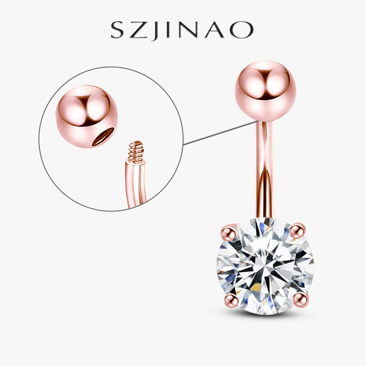 Moissanite Navel Nail Piercing - đánh giá và giá Body Jewelry Real Gold