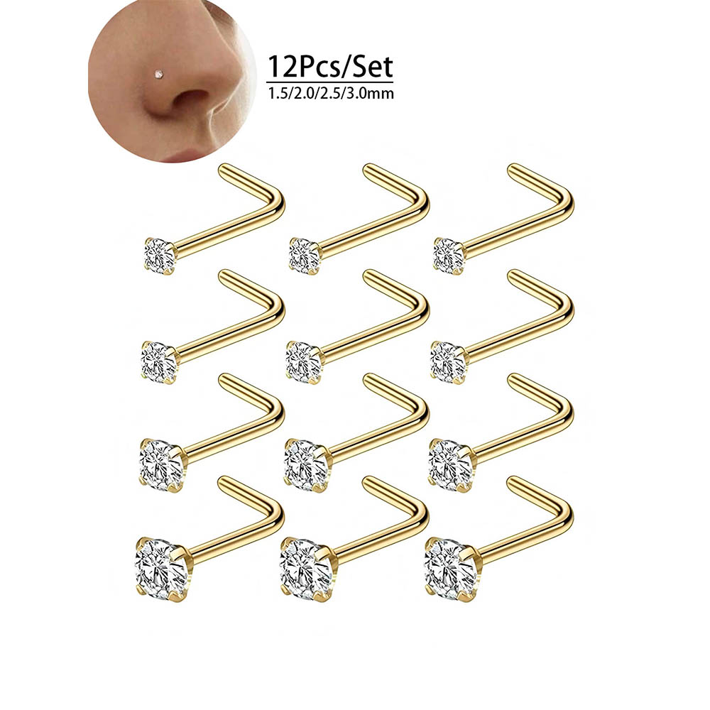 12-Piece Full Set 316L Hypoall - đánh giá và giá Body Jewelry Diamond